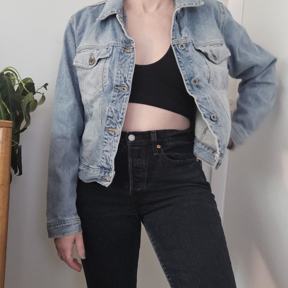 vtg liz claiborne denim grunge 90s y2k boho indie urban oversized jean jacket - Picture 7 of 7